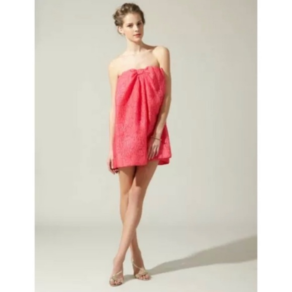 BCBGMaxAzria‎ Corozo Brocade Silk Strapless Dress 2